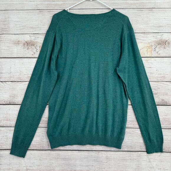 Scotch & Soda Sea You V-Neck Sweater Mens Large Sea Green Lightweight - Picture 2 of 8